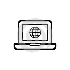 Monitor icon flat vector template design trendy