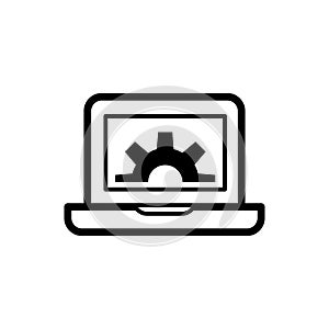 Monitor icon flat vector template design trendy