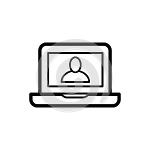 Monitor icon flat vector template design trendy