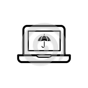 Monitor icon flat vector template design trendy