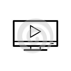 Monitor icon flat vector template design trendy