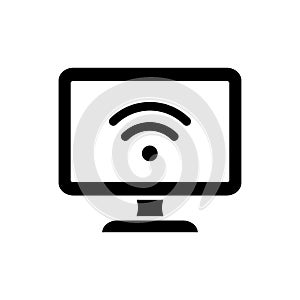 Monitor icon flat vector template design trendy