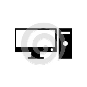 Monitor icon flat vector template design trendy