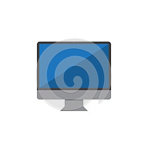 Monitor icon vector, desktop computer solid logo illustration, c
