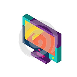 monitor isometric computer display screen