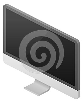 Monitor isometric icon. Computer display empty screen