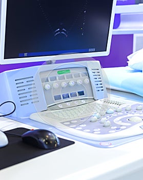 Monitor and keyboard of cancer treatment equipment