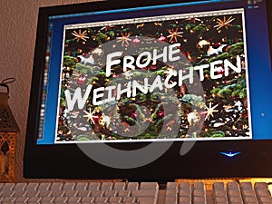 Monitor - light game - Frohe Weihnachten