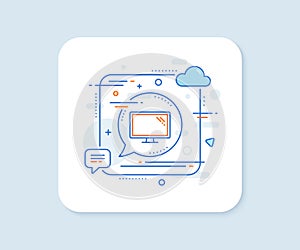 Monitor line icon. Computer component device sign. Vector