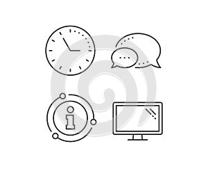 Monitor line icon. Computer component device sign. Vector