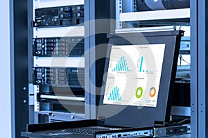 Monitor of monitoring system in data center room photo