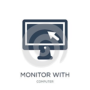 monitor with mouse cursor icon in trendy design style. monitor with mouse cursor icon isolated on white background. monitor with