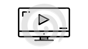 Monitor Play Icon, Video Content, Digital Media, Online Streaming, vector design Generative AI