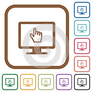 Monitor with pointing cursor simple icons