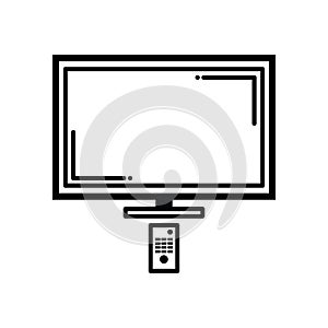 monitor with remote control. Vector illustration decorative design