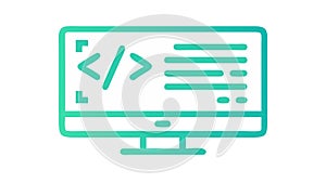 Monitor Screen with Coding Development Vector Icon, vector design Generative AI
