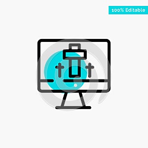 Monitor, Screen, Easter, Egg turquoise highlight circle point Vector icon