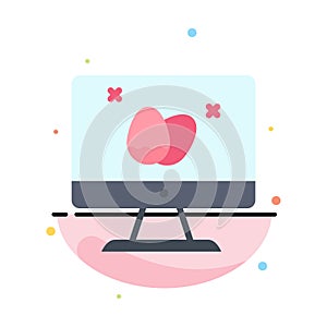 Monitor, Screen, Egg, Easter Abstract Flat Color Icon Template