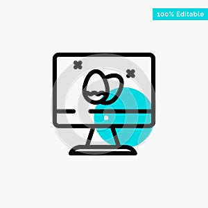 Monitor, Screen, Egg, Easter turquoise highlight circle point Vector icon