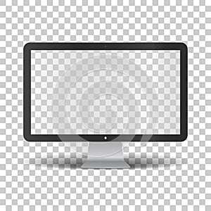 Monitor without screen on transparent background.