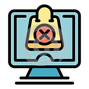 Monitor service icon vector flat