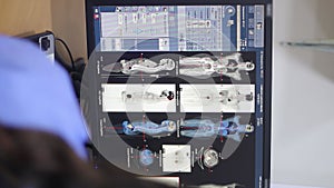 Monitor showing health information of a patient from a clinic, which was scanned with a machine known as PET-CT