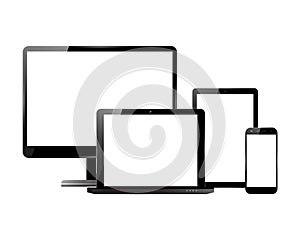 Monitor smartphone laptop tablet set