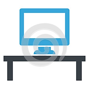 Monitor, table Vector icon which can easily modify