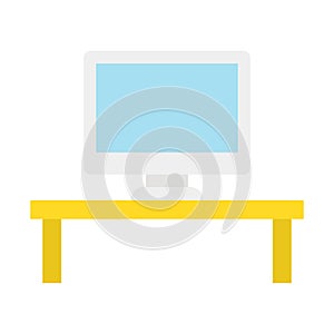 Monitor, table Vector icon which can easily modify