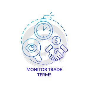 Monitor trade terms blue gradient concept icon