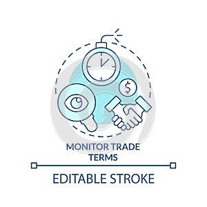 Monitor trade terms turquoise concept icon