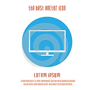 Monitor tv screen vector icon eps 10. Simple isolated illustration