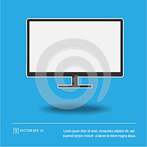 Monitor tv screen vector icon eps 10. Simple isolated illustration