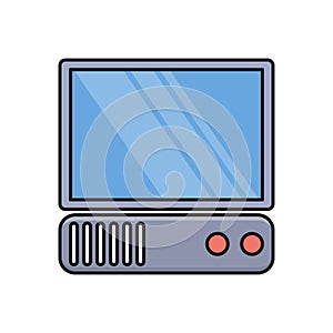 Monitor vector colour line  icon