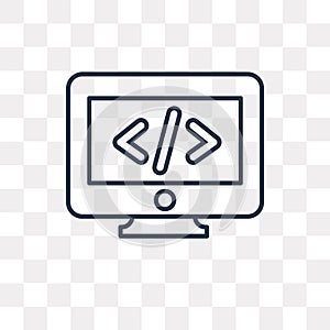 Monitor vector icon isolated on transparent background, linear M