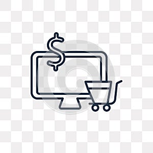 Monitor vector icon isolated on transparent background, linear M