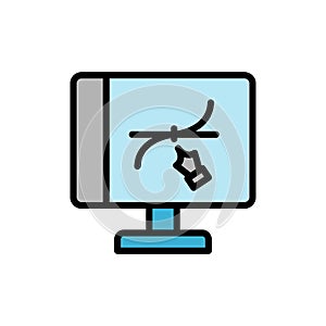 Monitor vector program icon. Simple color with outline vector elements of architecture icons for ui and ux, website or mobile