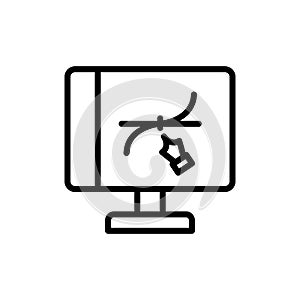 Monitor vector program icon. Simple line, outline vector elements of architecture icons for ui and ux, website or mobile