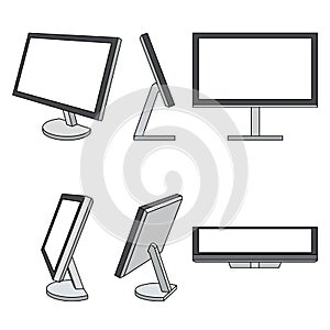 Monitor web vector icons set