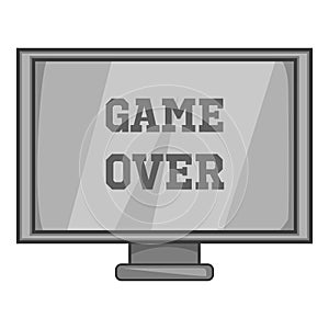 Monitor with word game over icon