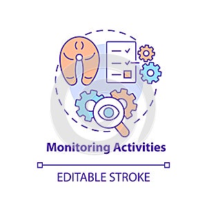 Monitoring activities concept icon