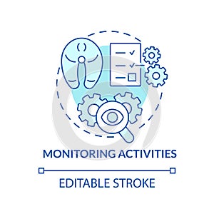 Monitoring activities turquoise concept icon