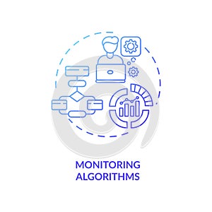 Monitoring algorithms concept icon
