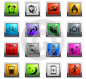 Monitoring apps icon set