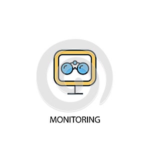 Monitoring concept 2 colored line icon