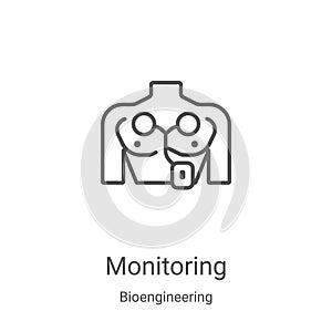 monitoring icon vector from bioengineering collection. Thin line monitoring outline icon vector illustration. Linear symbol for