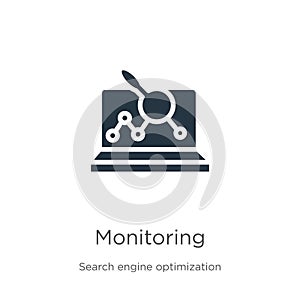 Monitoring icon vector. Trendy flat monitoring icon from search engine optimization collection isolated on white background.