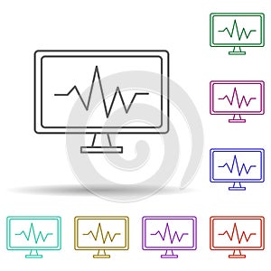 Monitoring multi color icon. Simple thin line, outline vector of security icons for ui and ux, website or mobile application