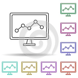 Monitoring multi color icon. Simple thin line, outline vector of security icons for ui and ux, website or mobile application