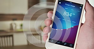 Monitoring power usage in the house using smartphone app